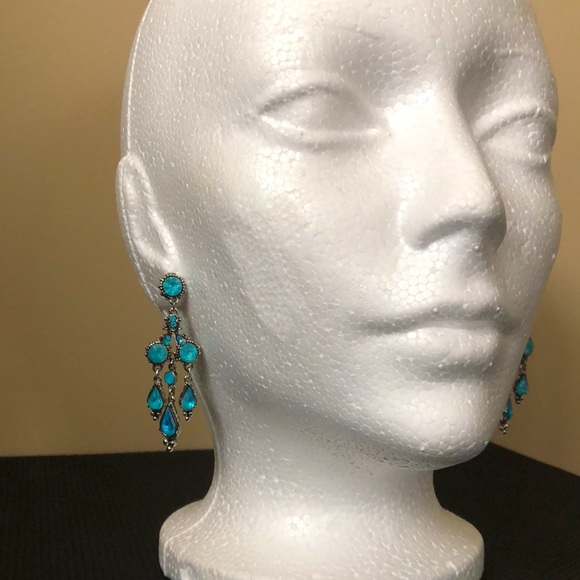 Turquoise Chandelier Earrings - Picture 9 of 9
